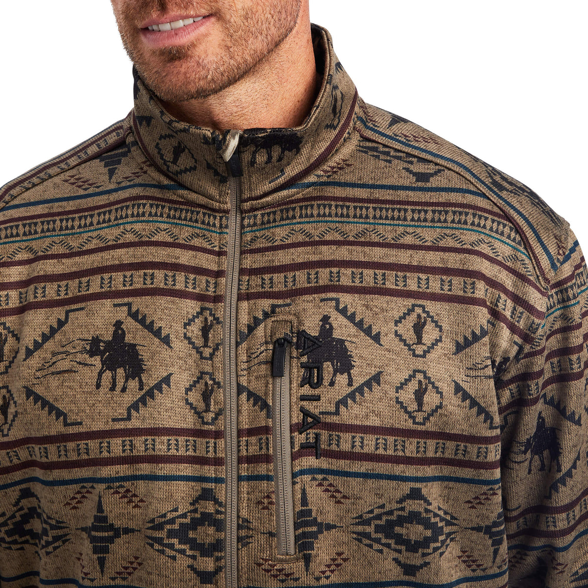 Ariat Brown Southwest Zip Sweater