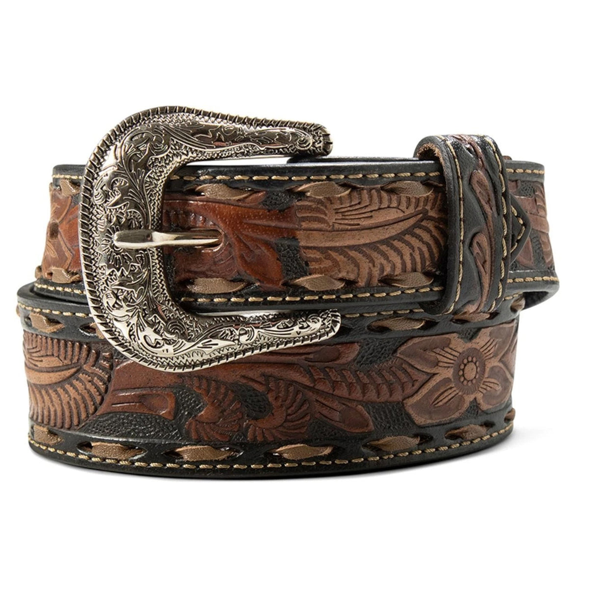 Ariat Kid's Brown & Black Tooled Belt