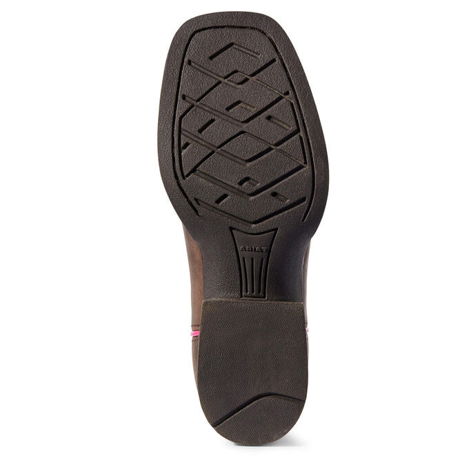  Ariat Kid's Brown And Blue Tombstone Square Toe Boot