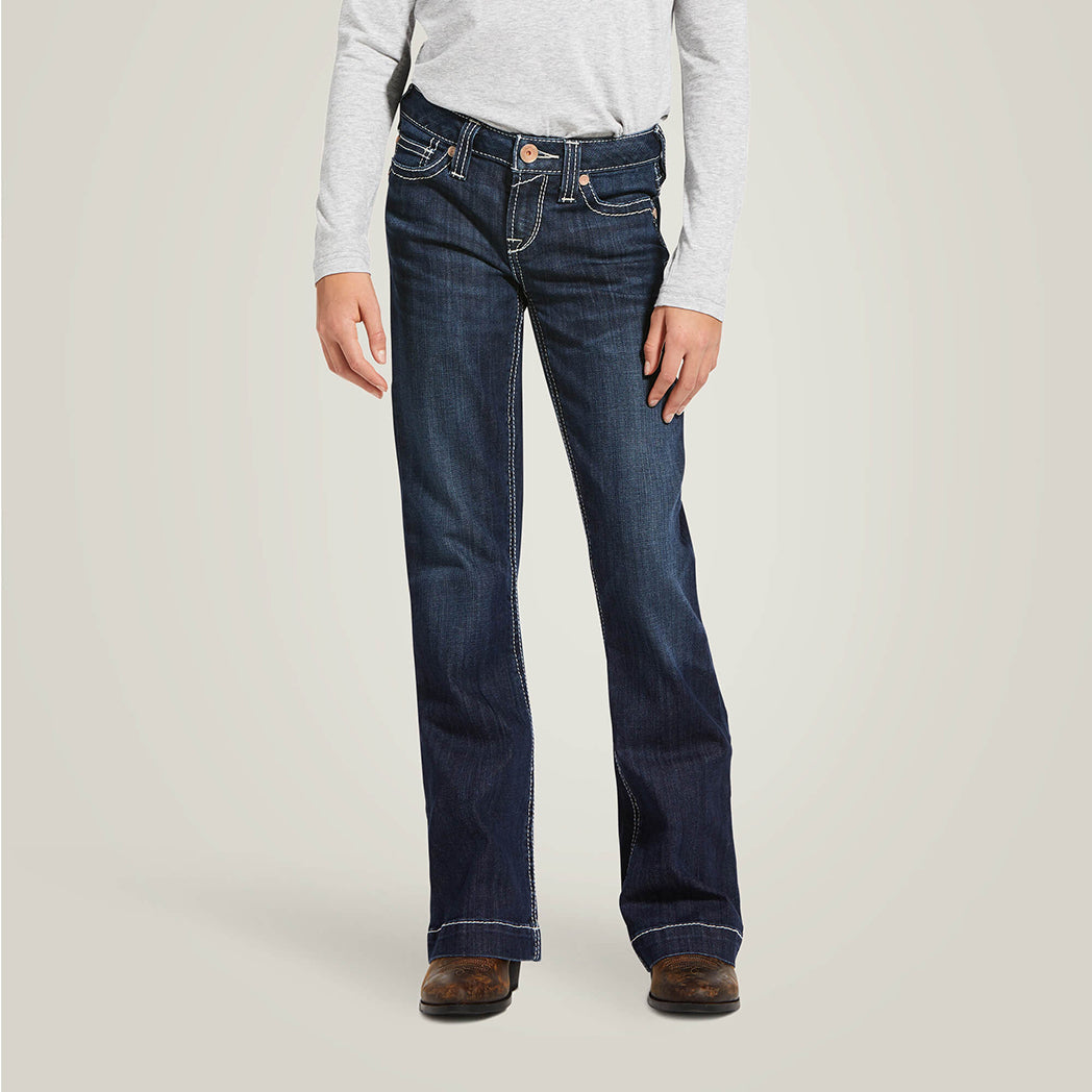  Ariat Girl's Trouser Mid Rise Stretch Ella Wide Leg Jean