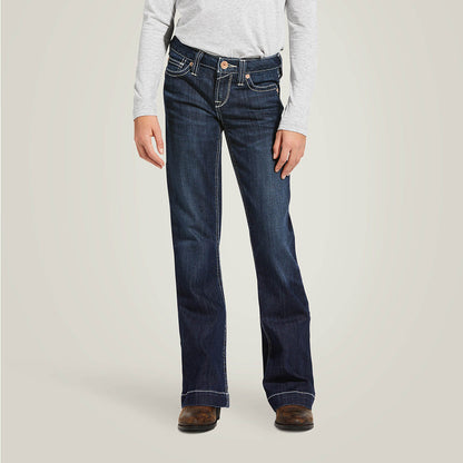  Ariat Girl's Trouser Mid Rise Stretch Ella Wide Leg Jean