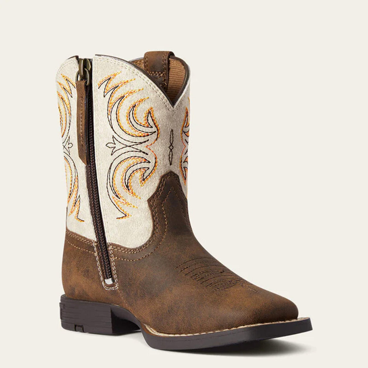  Ariat Youth Storm Antique Brown/Distressed White Western Boots