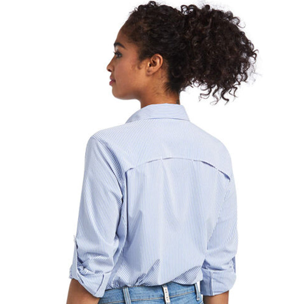 Ariat Women's Blue And White Striped VentTEK Long Sleeve