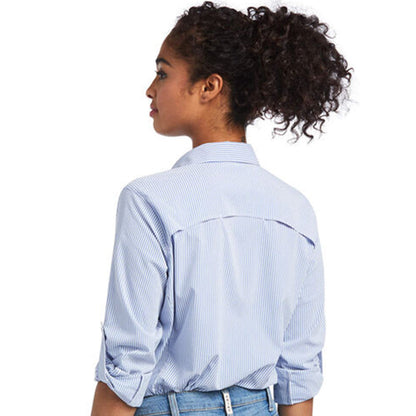  Ariat Women's Blue And White Striped VentTEK Long Sleeve