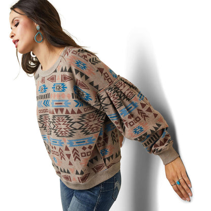  Ariat Women's Natural Aztec Vista Sweatshirt