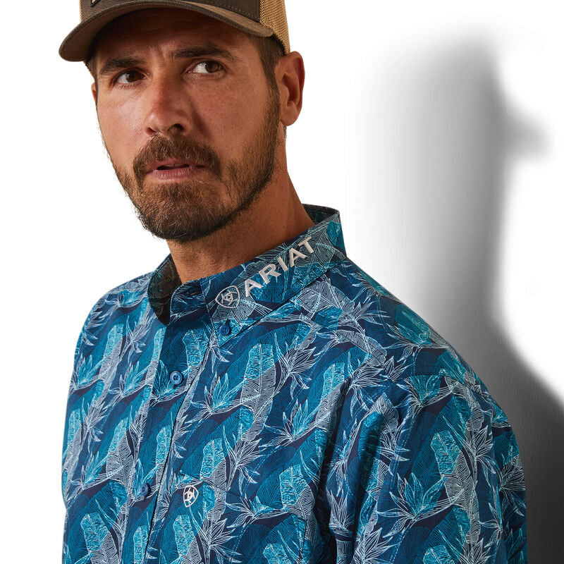  Ariat Men's Teal Team Hugh Shirt