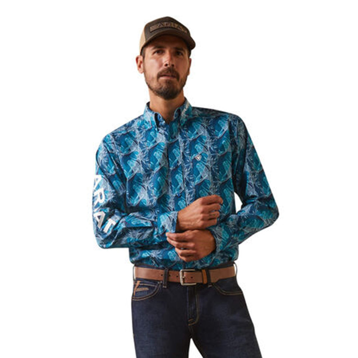  Ariat Men's Teal Team Hugh Shirt