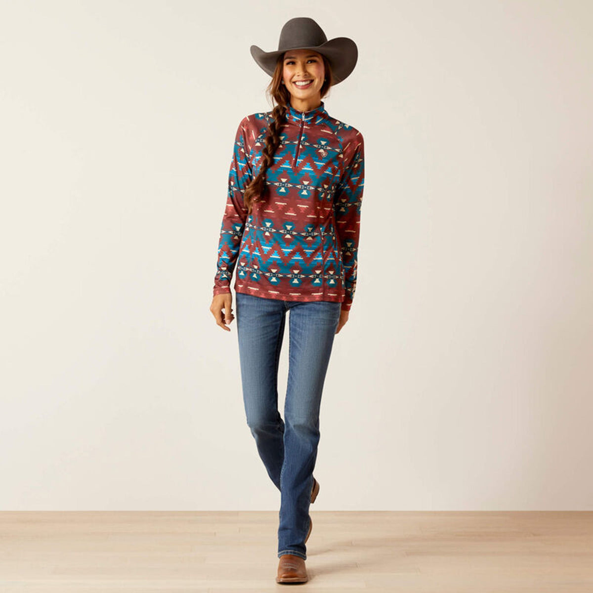  Ariat Women's Baja Print 1/4 Zip Pullover