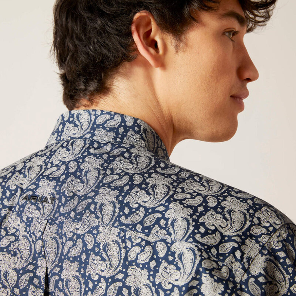  Ariat Men's Kohen Blue & Grey Paisley Shirt