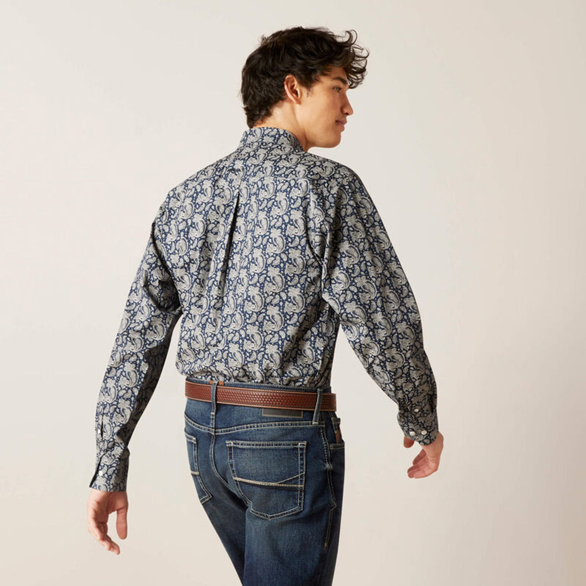  Ariat Men's Kohen Blue & Grey Paisley Shirt