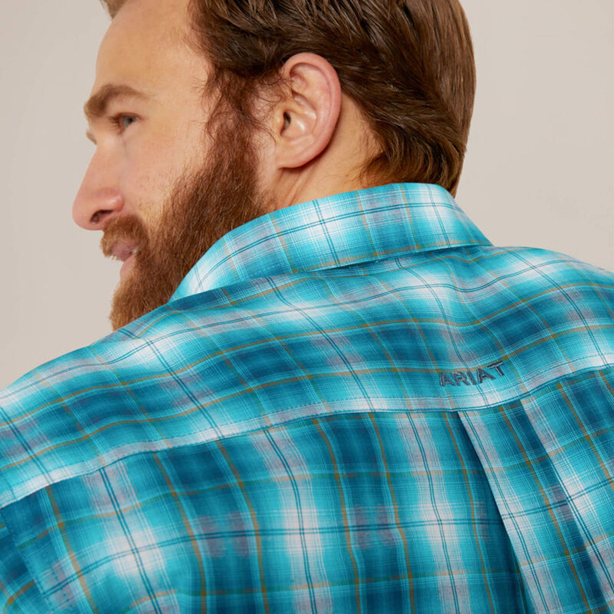  Ariat Men's Blue/White Plaid Shirt