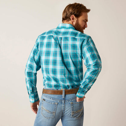  Ariat Men's Blue/White Plaid Shirt