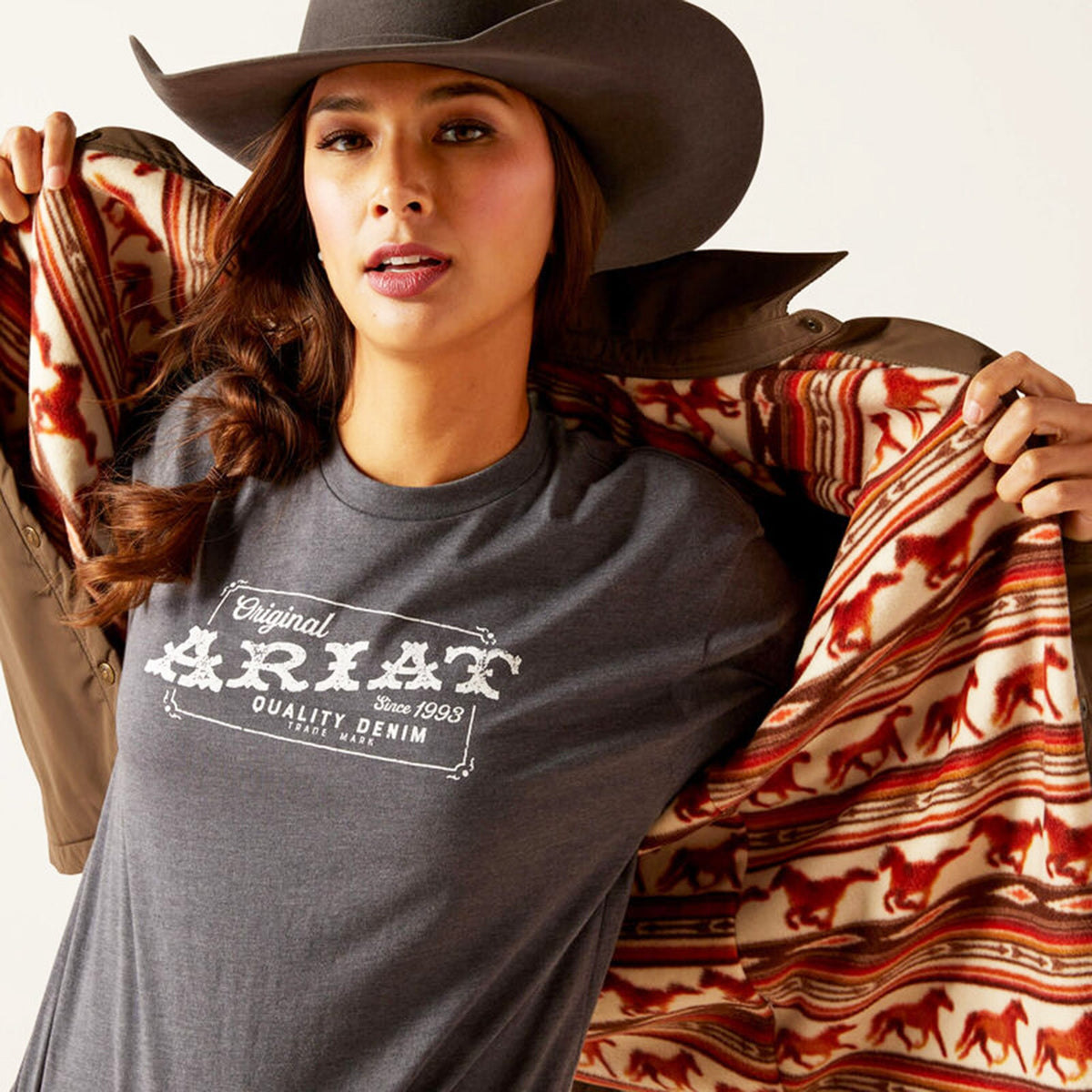  Ariat Women's Brown Fleece Lined Shacket
