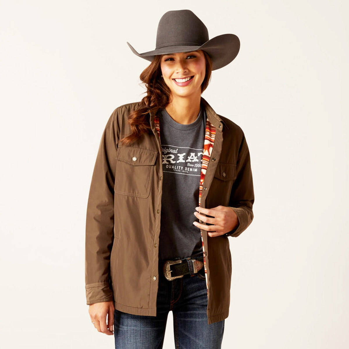  Ariat Women's Brown Fleece Lined Shacket