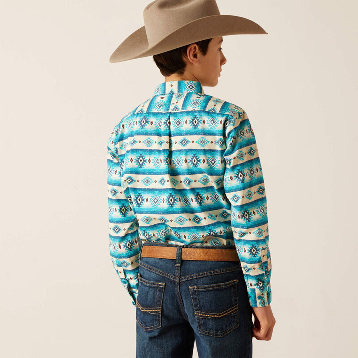  Ariat Boy's Turquoise Sandshell Aztec Shirt