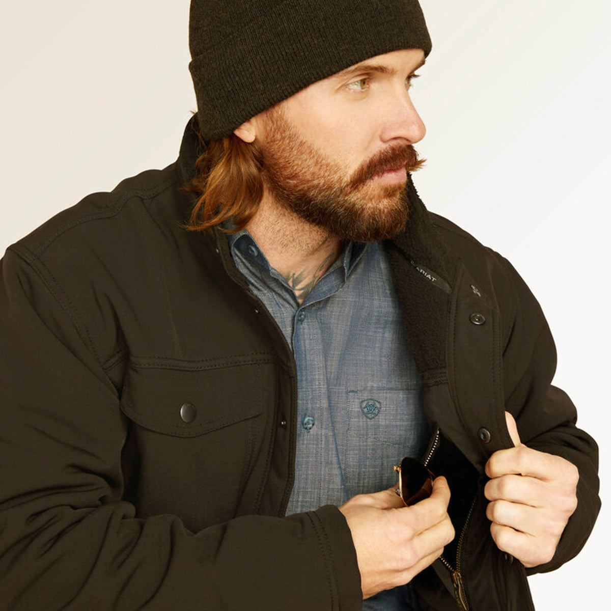  Ariat Men's Black SoftShell Sherpa Jacket