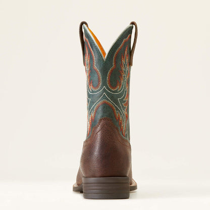  Ariat Kid's Brown & Teal Wilder Square Toe