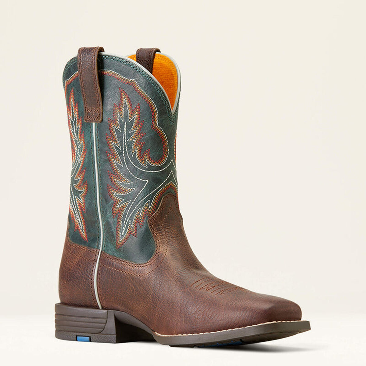  Ariat Kid's Brown & Teal Wilder Square Toe