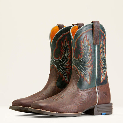  Ariat Kid's Brown & Teal Wilder Square Toe
