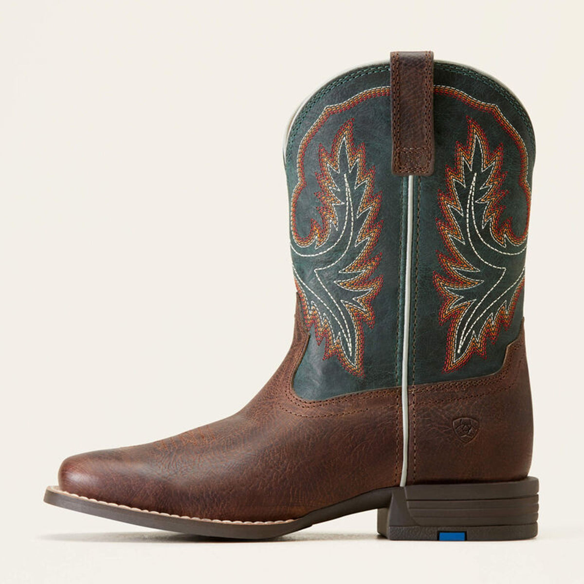  Ariat Kid's Brown & Teal Wilder Square Toe