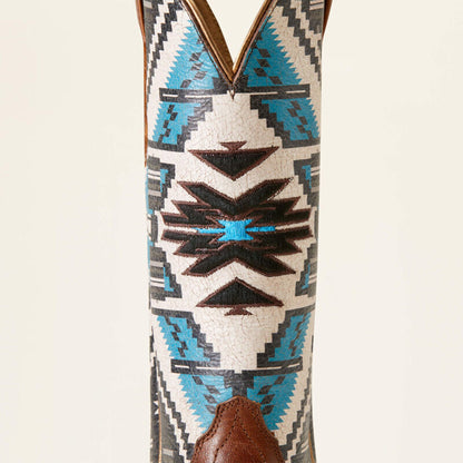  Ariat Women's Choc/Turq Chimayo Square Toe