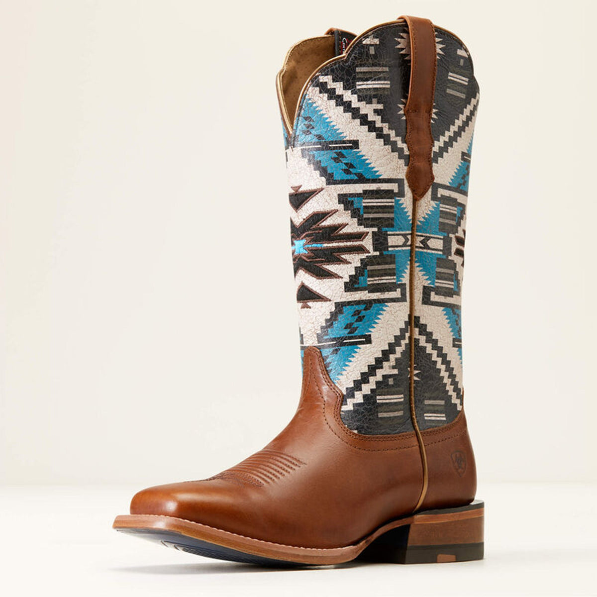  Ariat Women's Choc/Turq Chimayo Square Toe