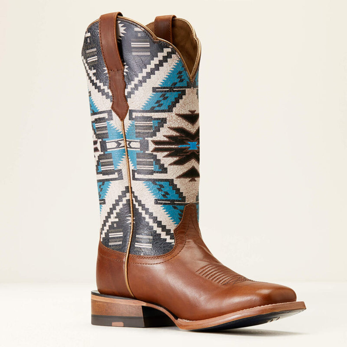  Ariat Women's Choc/Turq Chimayo Square Toe