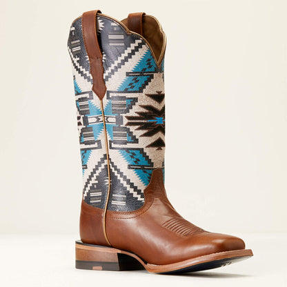  Ariat Women's Choc/Turq Chimayo Square Toe