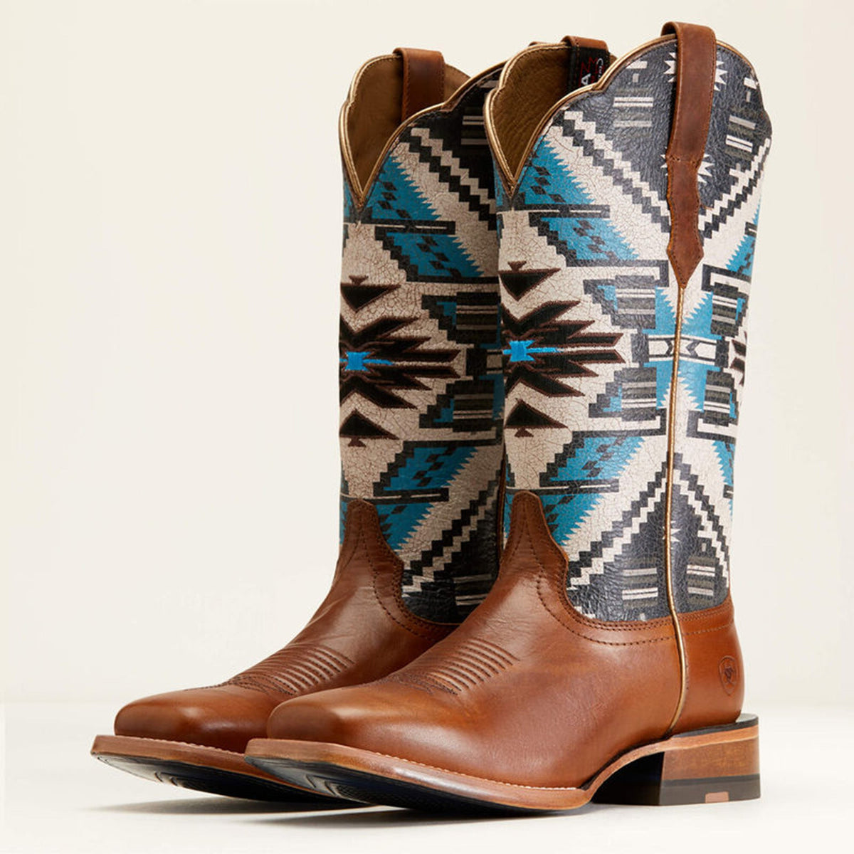  Ariat Women's Choc/Turq Chimayo Square Toe