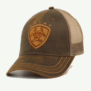  Ariat Brown Oilskin Mesh Cap
