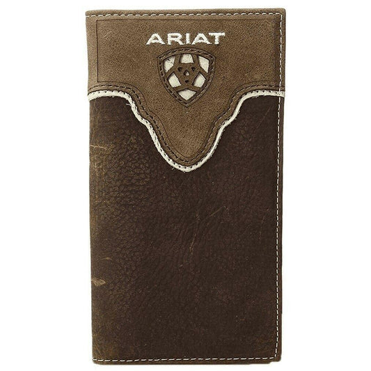  Ariat Distressed Brown Shield Inlay Rodeo Bi-Fold