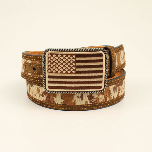  Ariat Men's Brown Digital Camo Belt