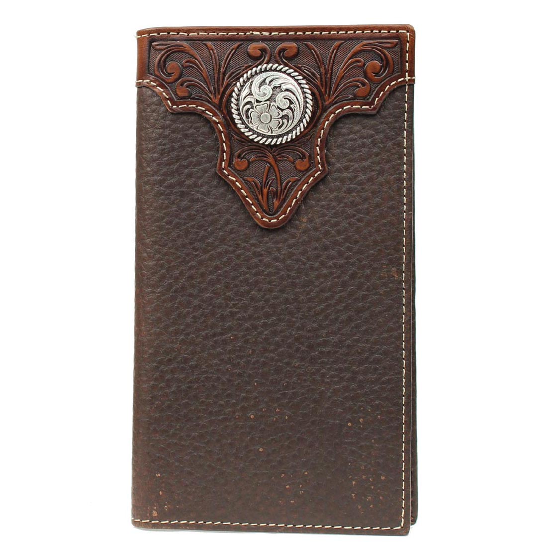  Ariat Chocolate Rodeo Wallet With Silver Concho