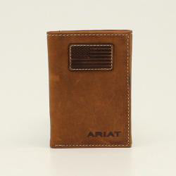 Ariat Brown Flag Trifold Wallet