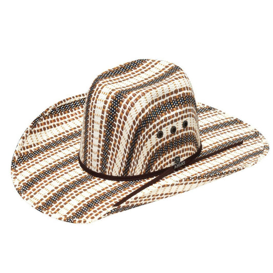  Ariat Brown, Black And Ivory Straw Hat