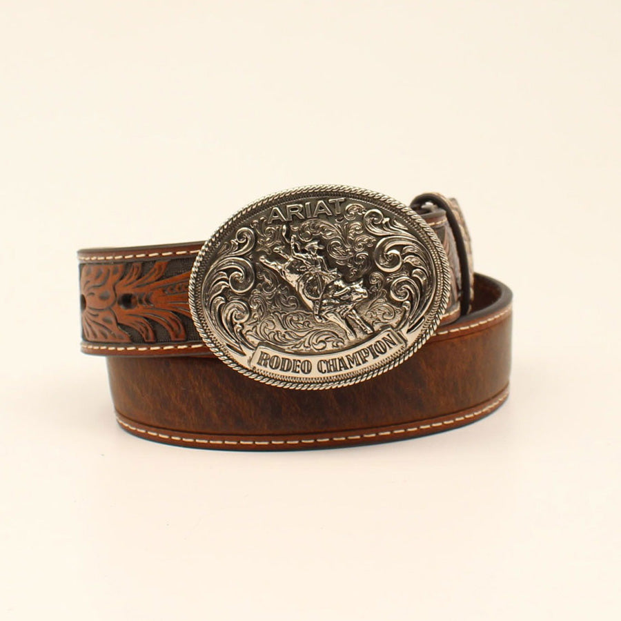  Ariat Kid's Brown Bull Rider Buckle Belt