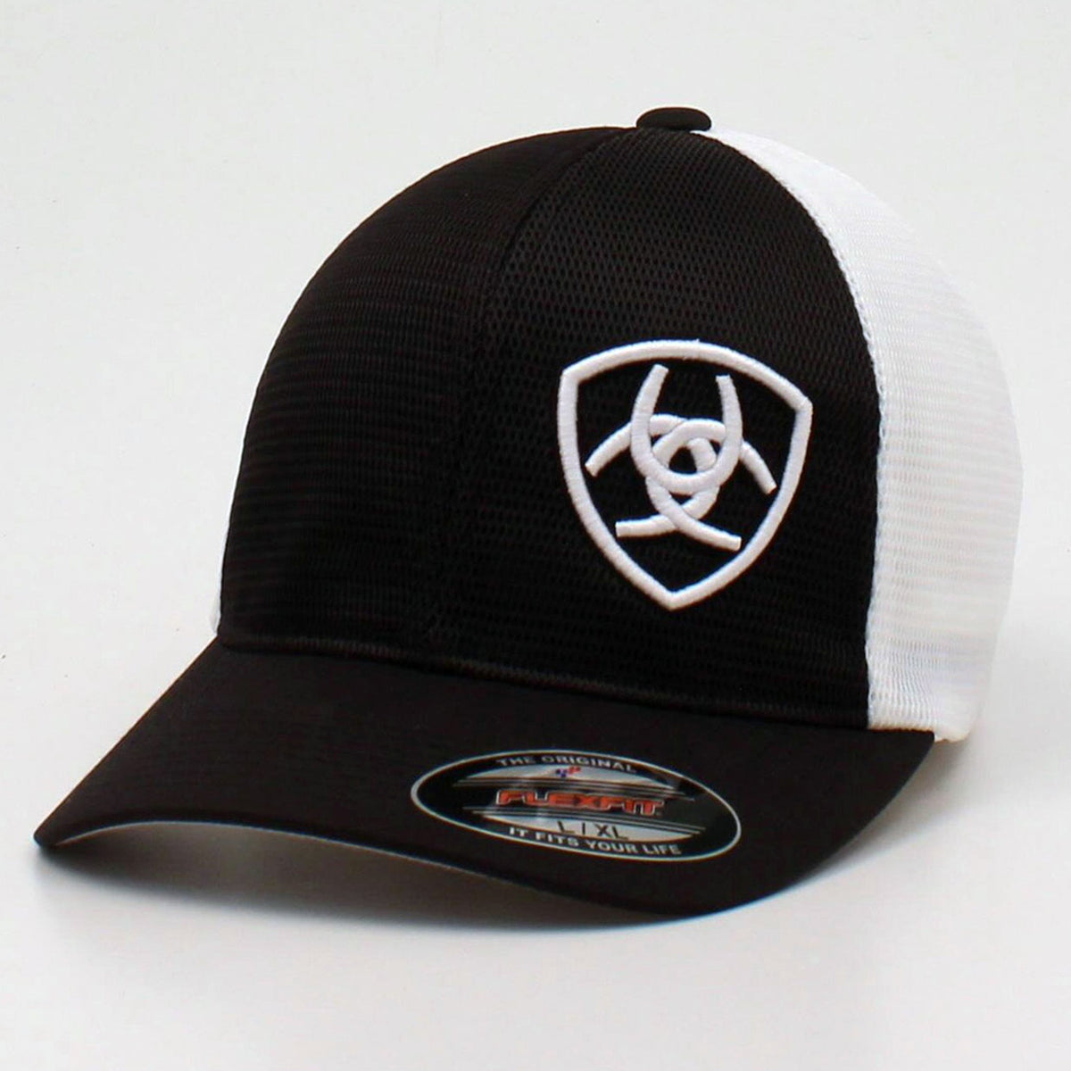  Ariat Flex Fit Black & White Cap