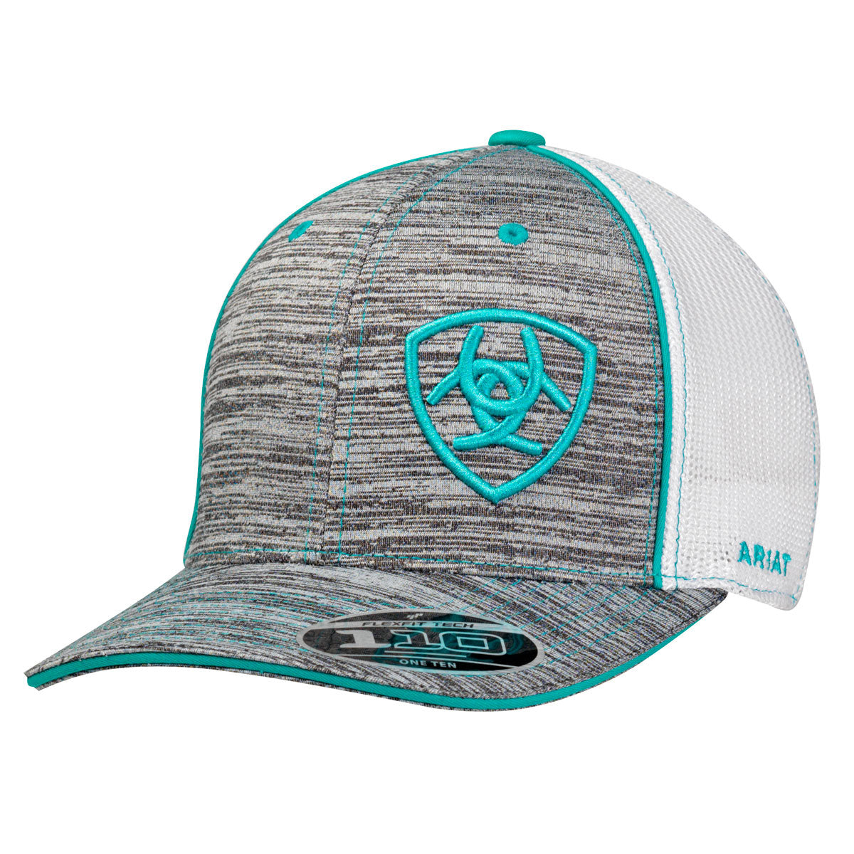  Ariat Grey And Turquoise Logo Cap
