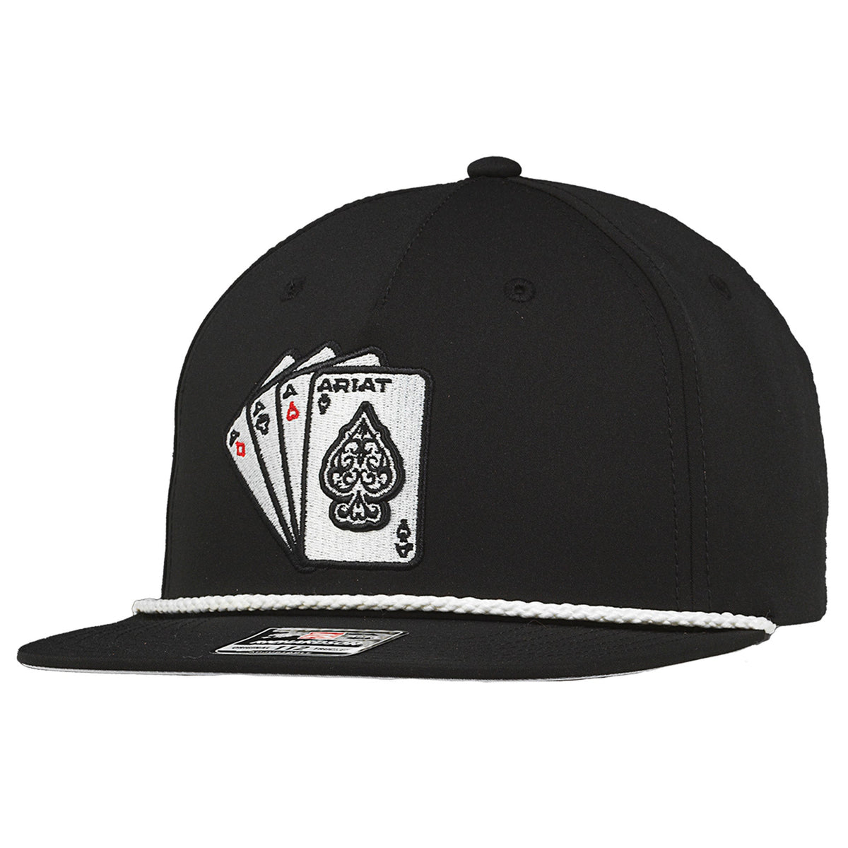  Ariat Black Embroidered Aces Cap
