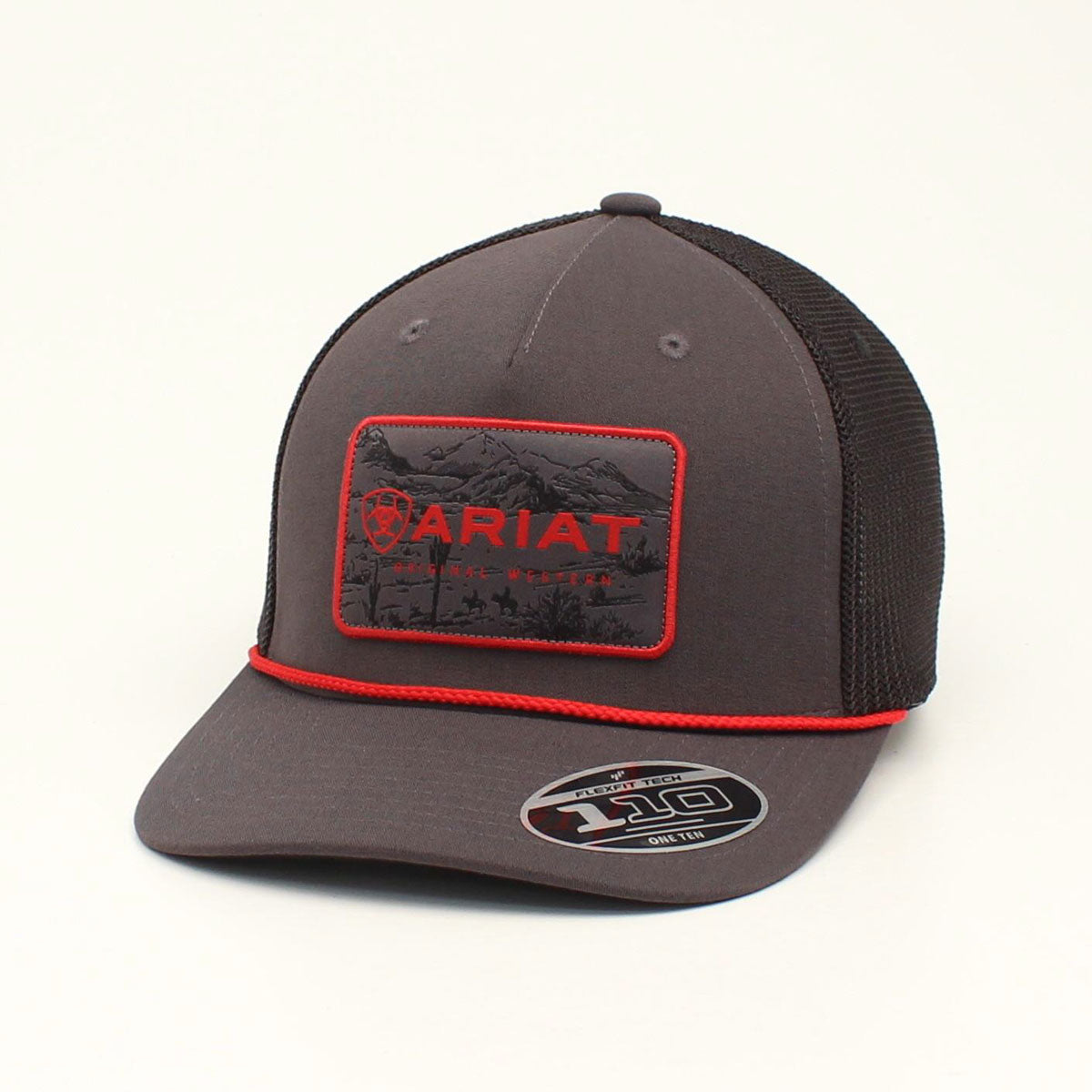  Ariat Charcoal/Red Mountain Cap