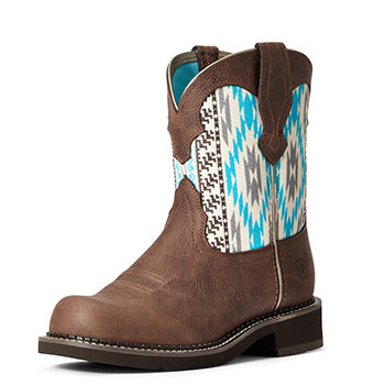  Ariat Brown And Turquoise Aztec Fatbaby