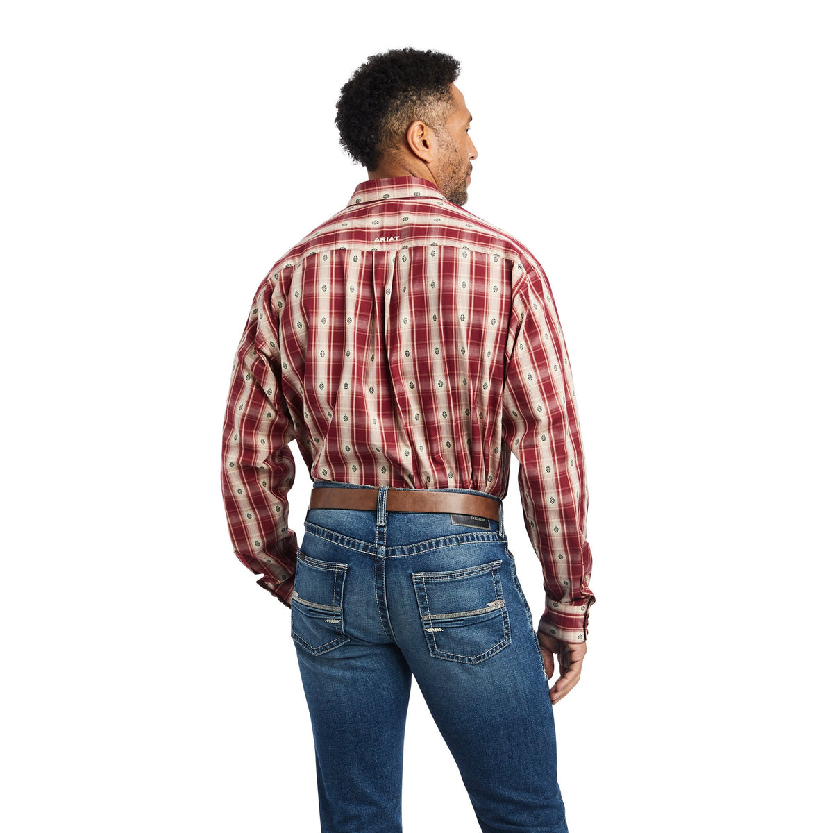  Ariat Men's Kayden Red Striped Long Sleeve Shirt