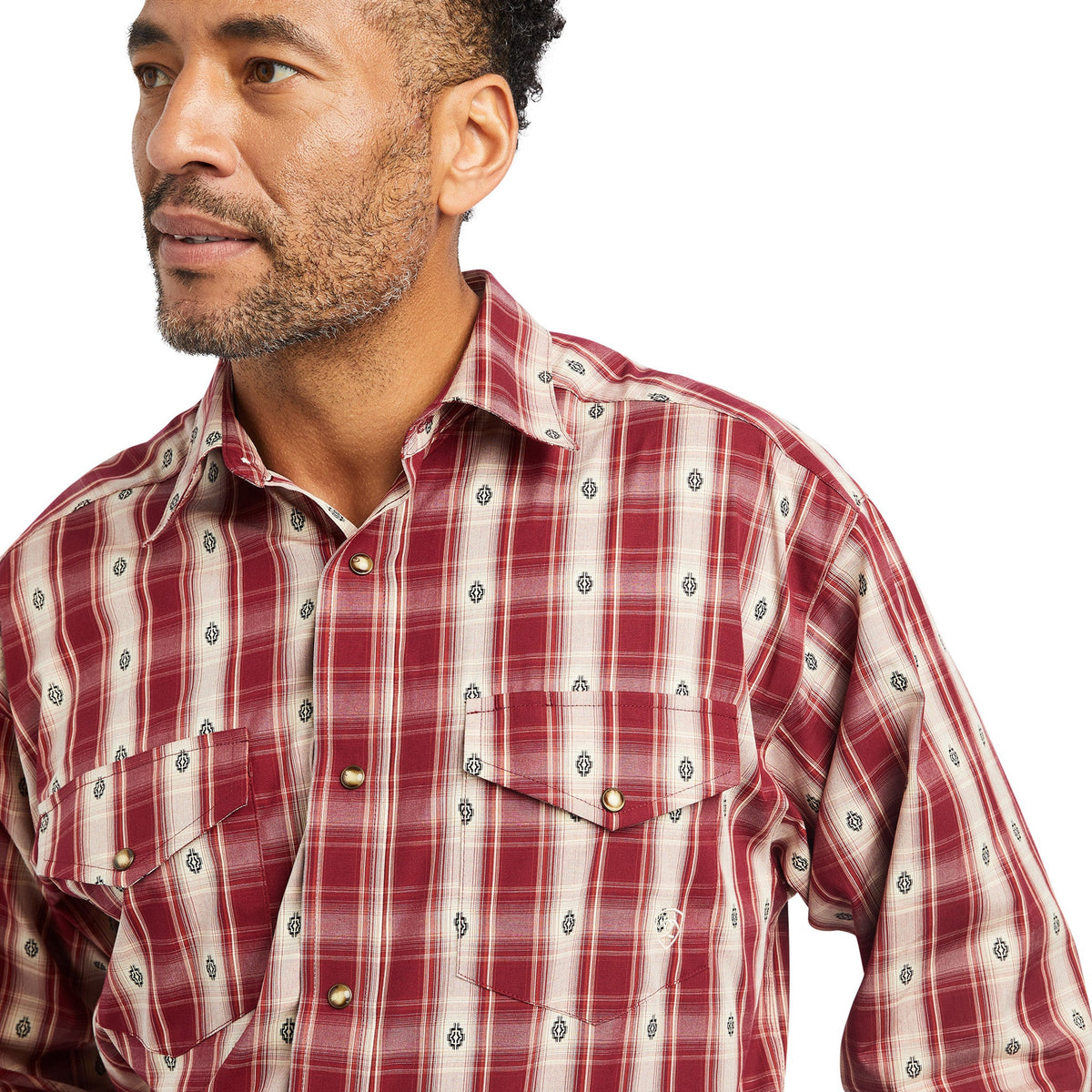  Ariat Men's Kayden Red Striped Long Sleeve Shirt