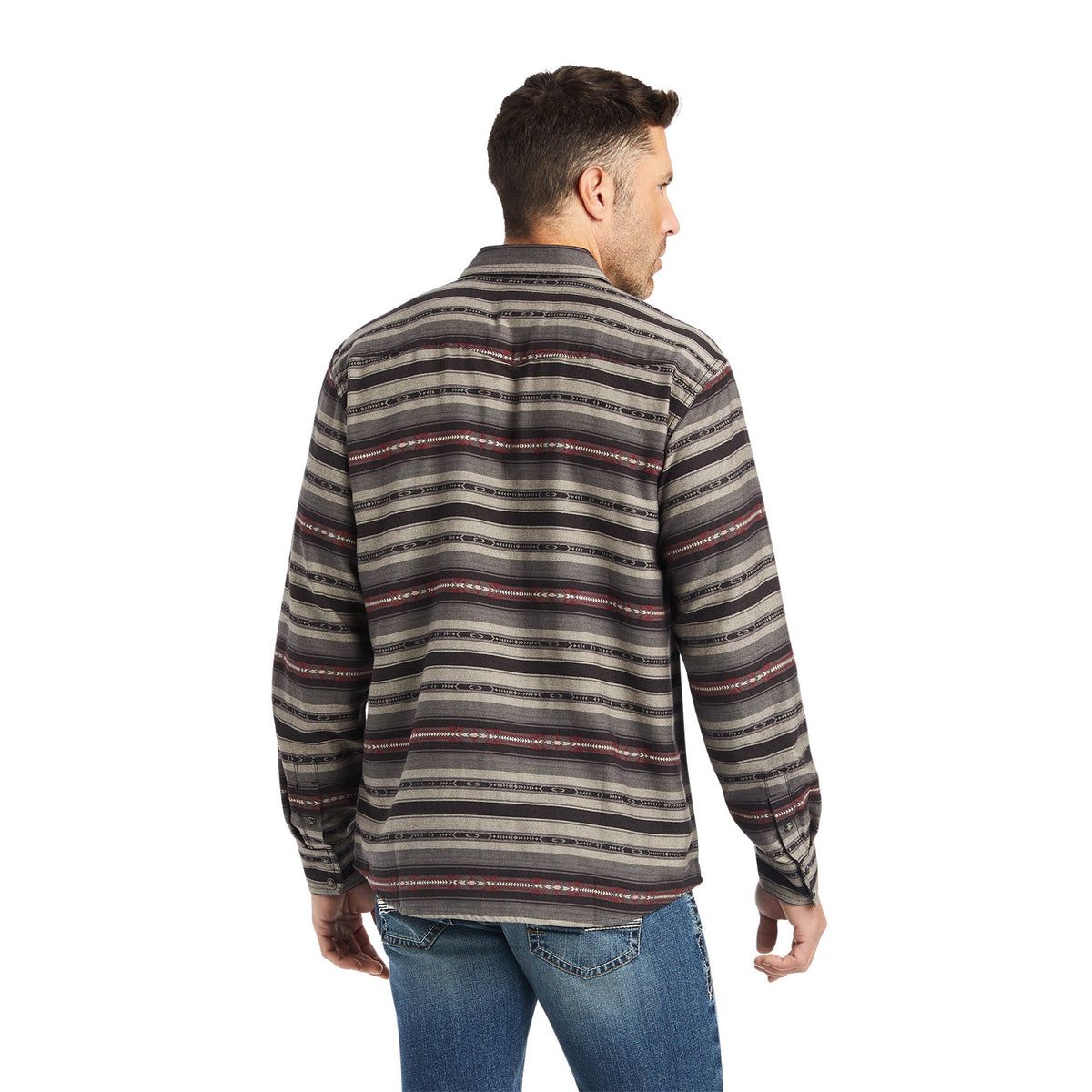  Ariat Men's Humphry Retro Black & Grey Long Sleeve Shirt