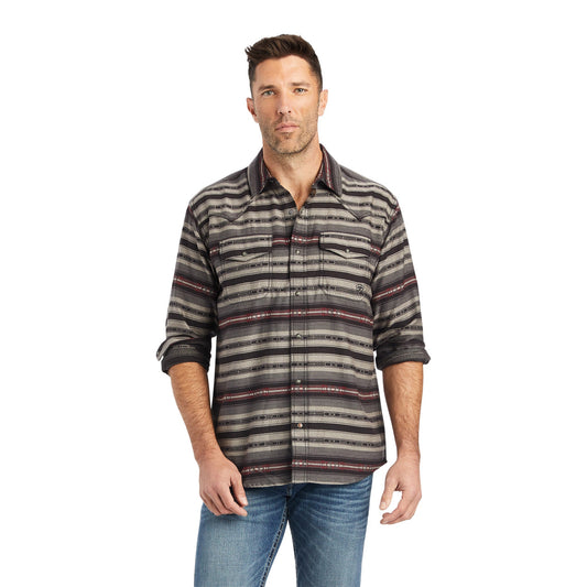 Ariat Men's Humphry Retro Black & Grey Long Sleeve Shirt