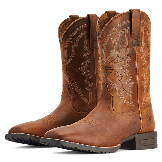  Ariat Men's Hybrid Ranchwork Thatch Brown Square Toe Boots