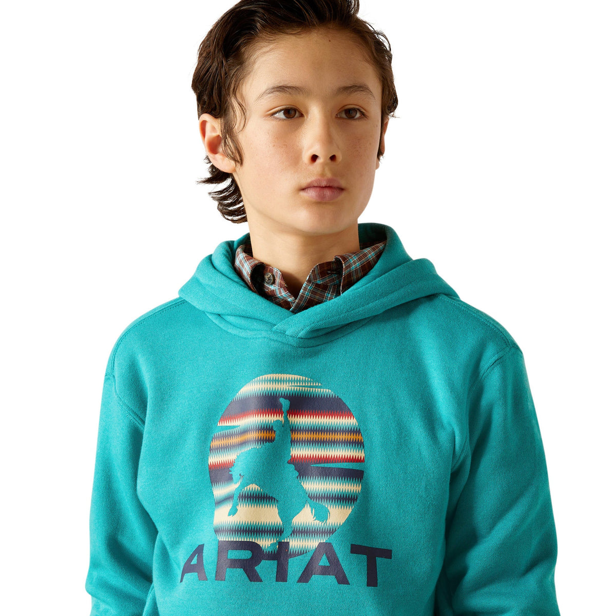  Ariat Kid's Tile Blue Logo Hoodie