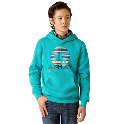  Ariat Kid's Tile Blue Logo Hoodie