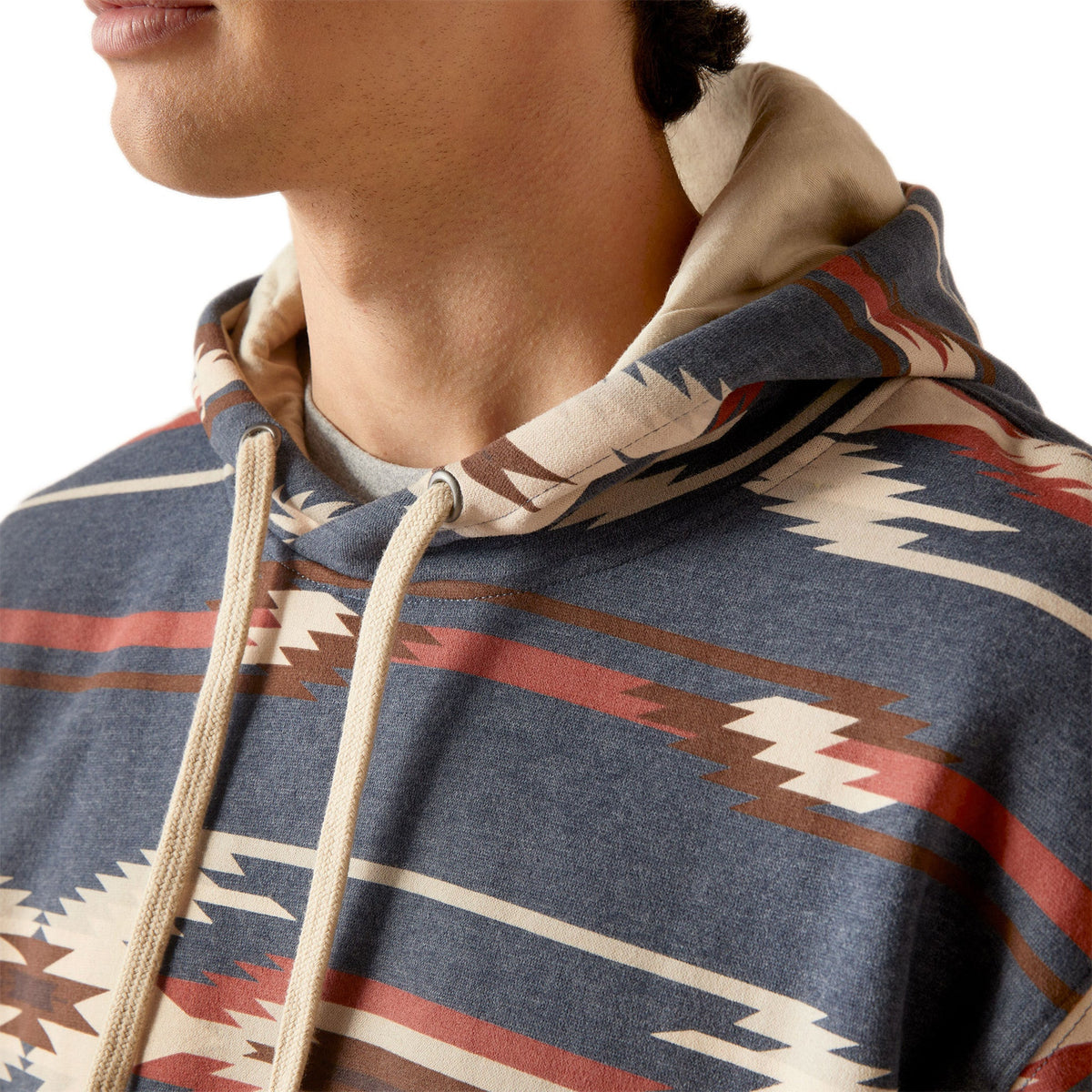  Ariat Men's Navy & Cream Aztec Hoodie