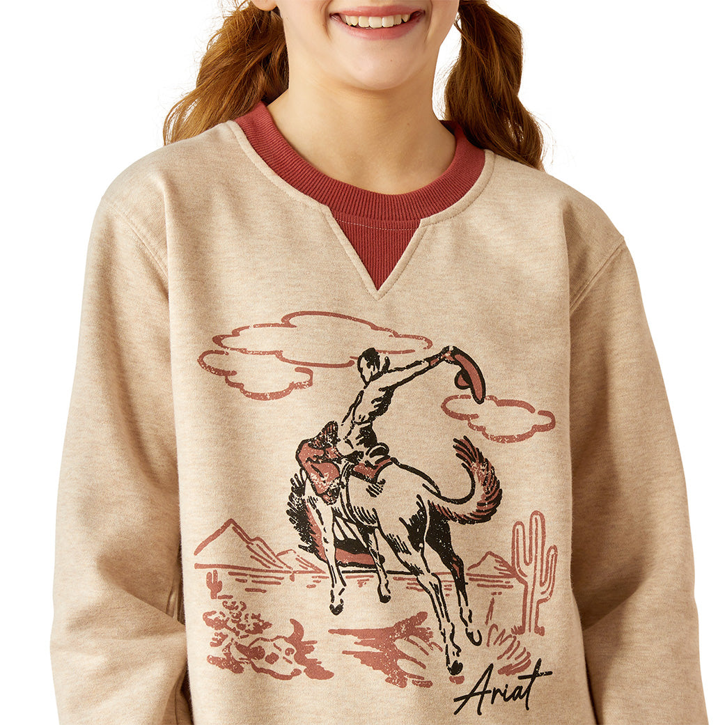  Ariat Girl's Bucking Horse Sweatshirt